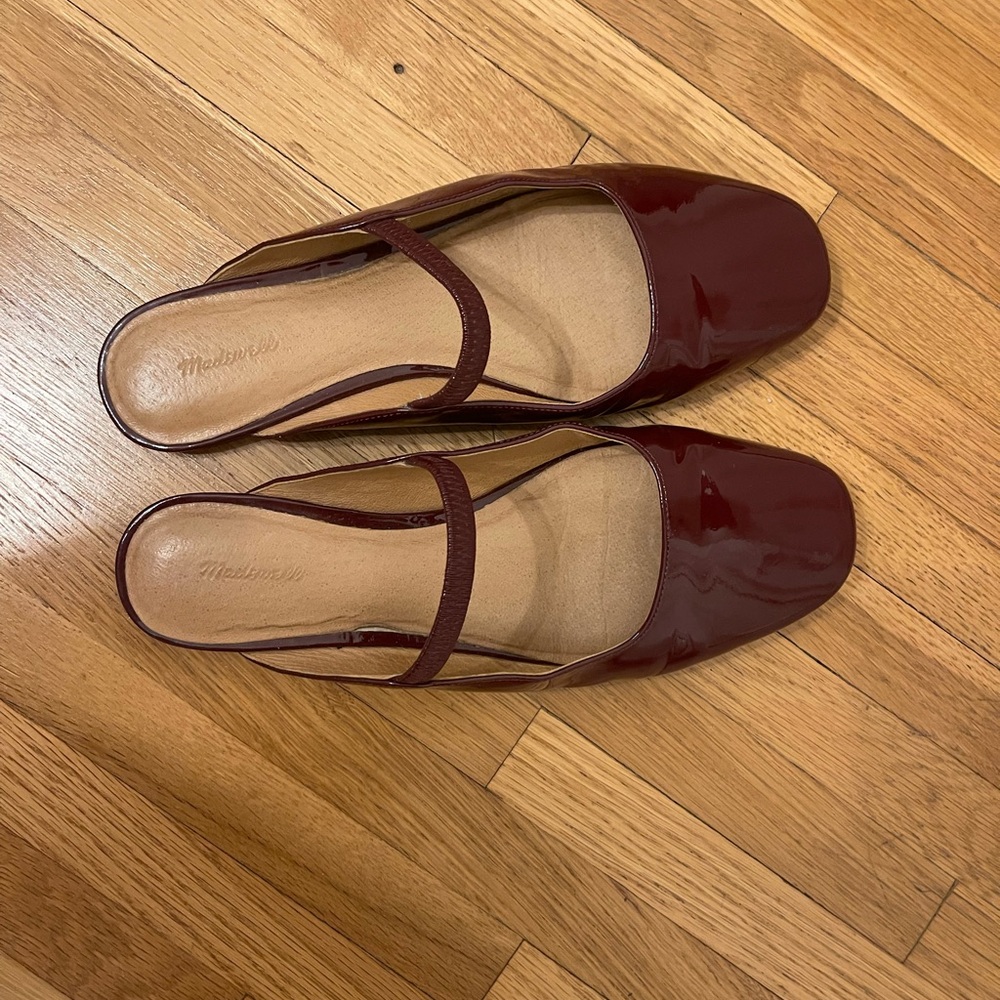 Madewell Greta Ballet Flat Mules in Deep Merlot